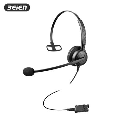 Auriculares QD mono con cableado con micrófono para el centro de llamadas