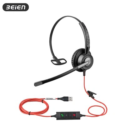 Auriculares mono USB con micrófono para PC