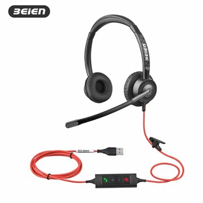Auriculares duales USB con micrófono