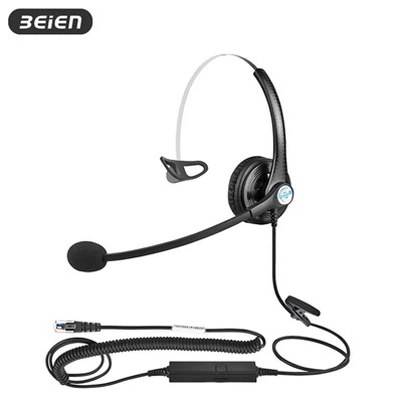 Auriculares telefónicos RJ9 con micrófono para el centro de llamadas